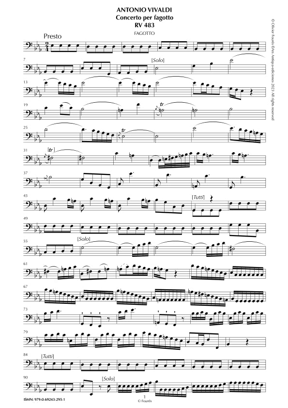 RV 483 Concerto per Fagotto in Mi-b maggiore