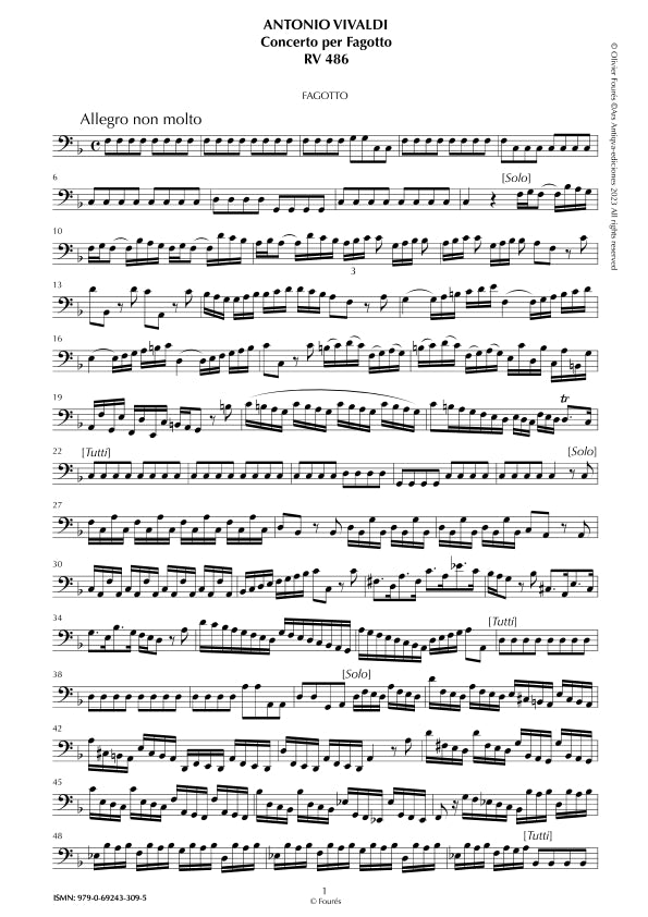 RV 486 Concerto per Fagotto in Fa maggiore
