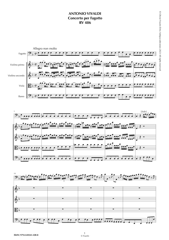 RV 486 Concerto per Fagotto in Fa maggiore