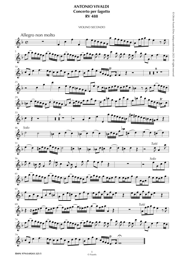 RV 488 Concerto per Fagotto in Fa maggiore