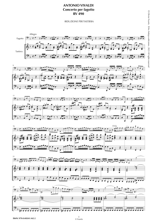 RV 490 Concerto per Fagotto in Fa maggiore