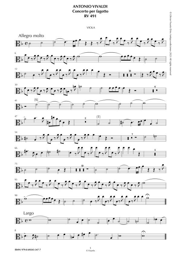 RV 491 Concerto per Fagotto in Fa maggiore